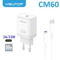 NEWTOP CM60 CARICATORE DA MURO PD 33W CON CAVO TYPE-C/ LIGHTNING
