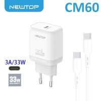 NEWTOP CM60 CARICATORE DA MURO PD 33W CON CAVO TYPE-C/TYPE-C